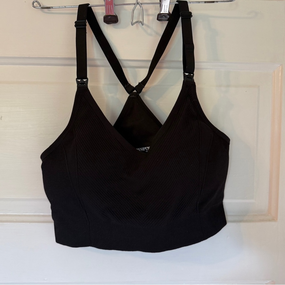 Spun Maternity Black Adjustable Racerback Bra